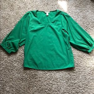 Kelly green balloon sleeve top